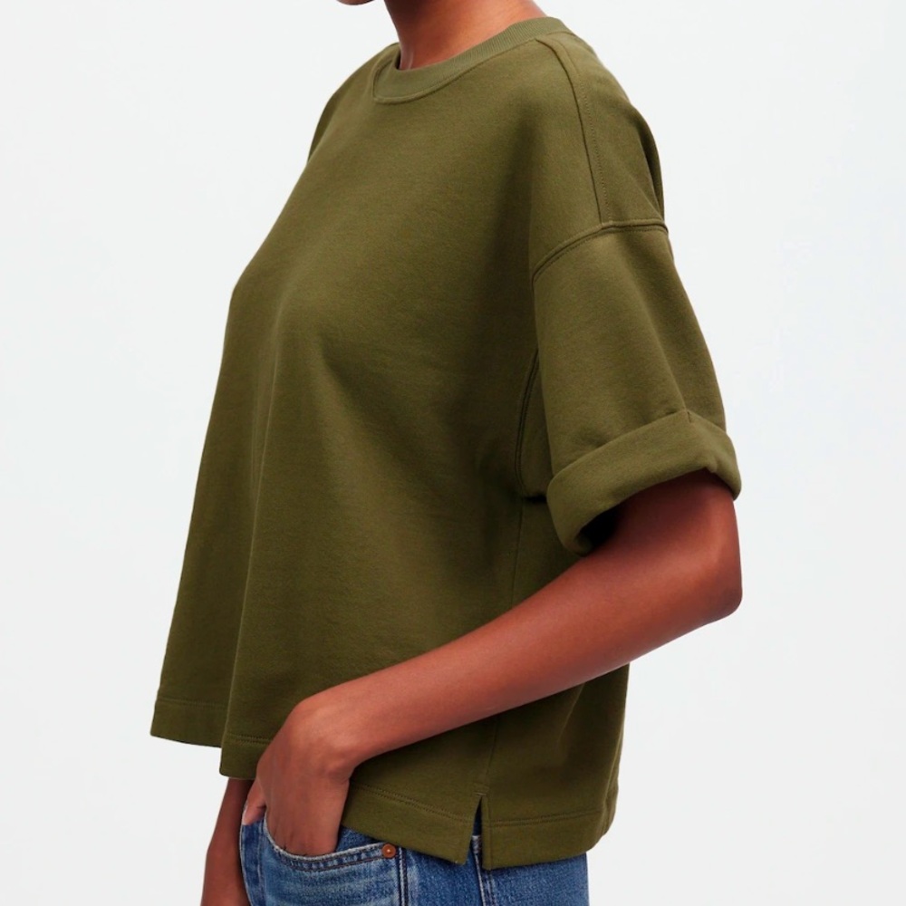 NWT Madewell green sweatshirt tee large